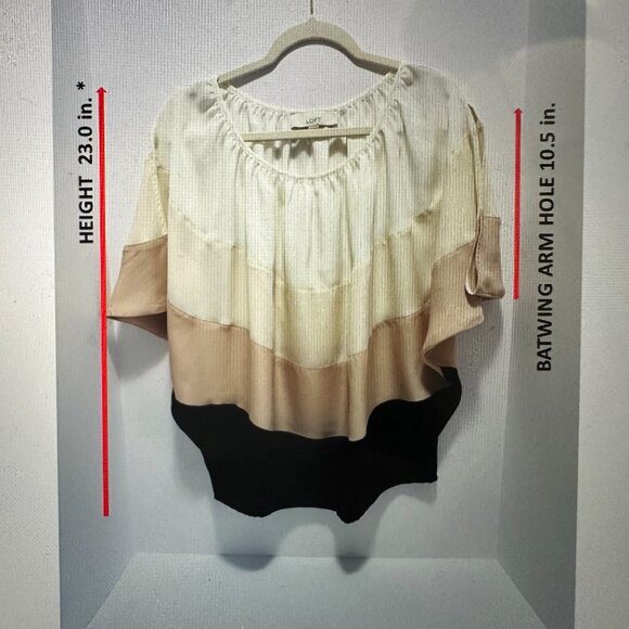 LOFT Women's Polyester Batwing Multi-Color Striped Blouse; Size: S (Small) - Picture 5 of 5